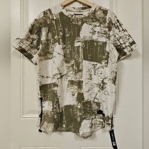 damati jeans tie dye ripped cotton green white tee shirt size L